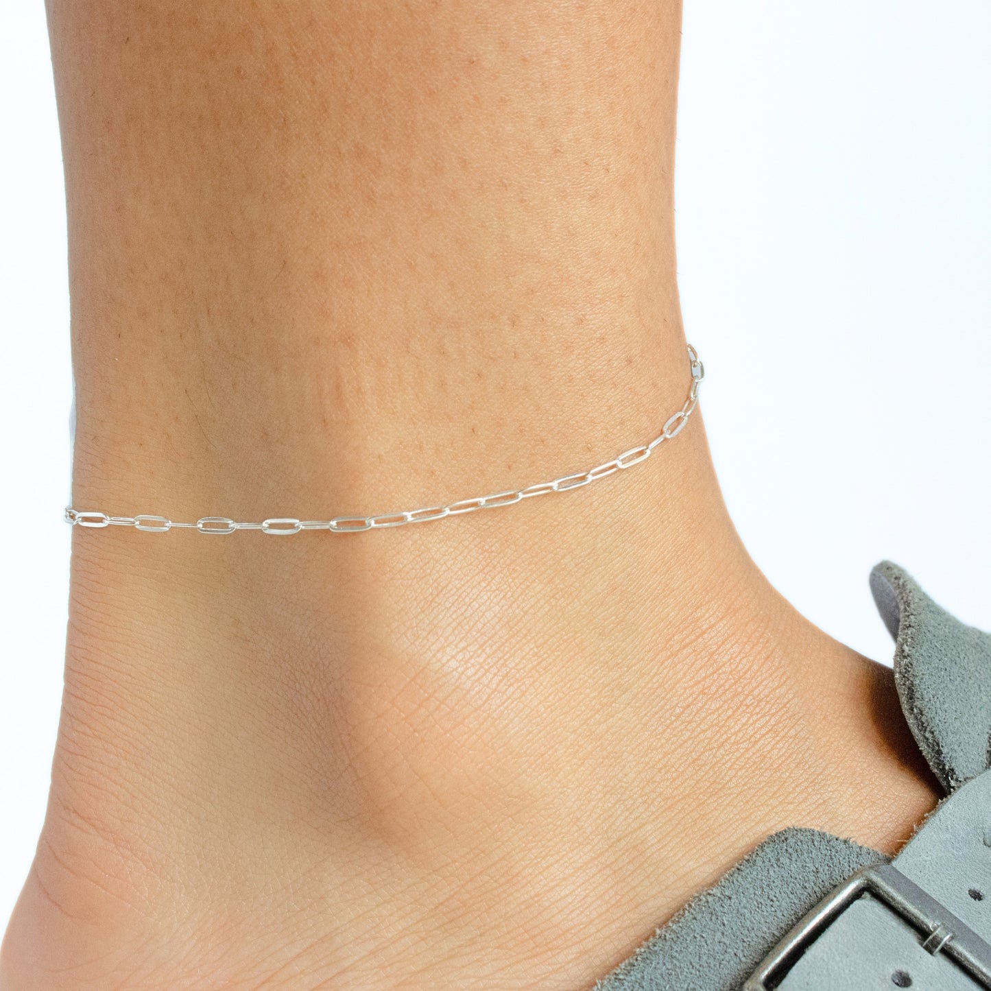 Paperclip Chain, Sterling Silver by the Bracelet