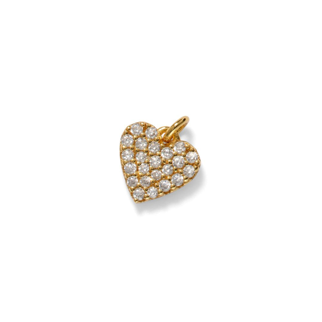 Pavé Heart Charm, Vermeil