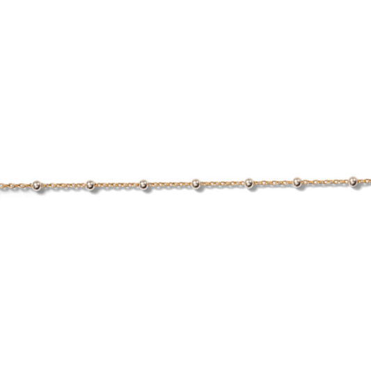 Permanent Jewelry, Satellite Cable Chain, Sterling Silver and Yellow Gold Filled by the Inch