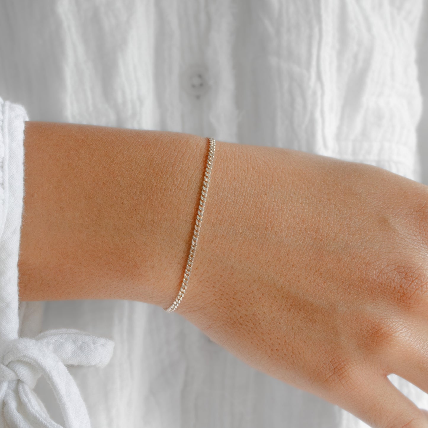 Round Curb Chain, Sterling Silver by the Inch