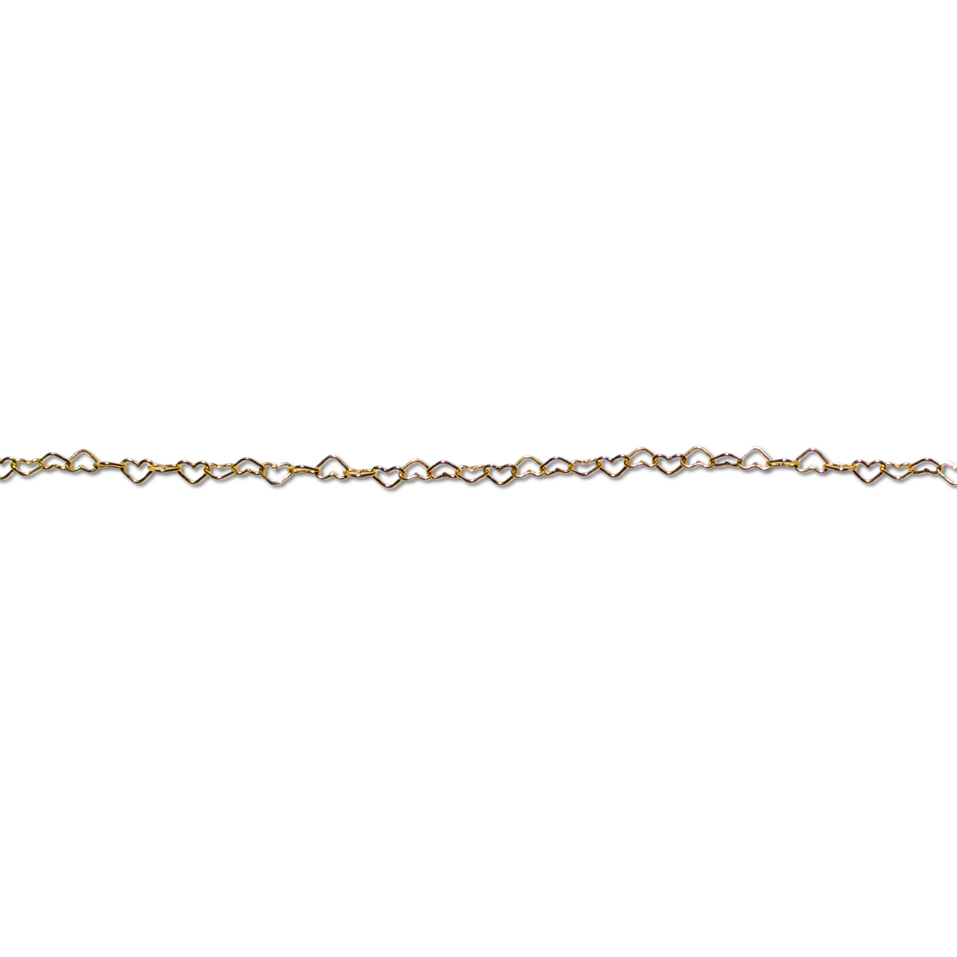 Permanent Jewelry, heart chain, gold filled, sold by the inch