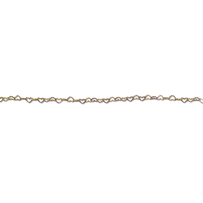 Permanent Jewelry, heart chain, gold filled, sold by the inch