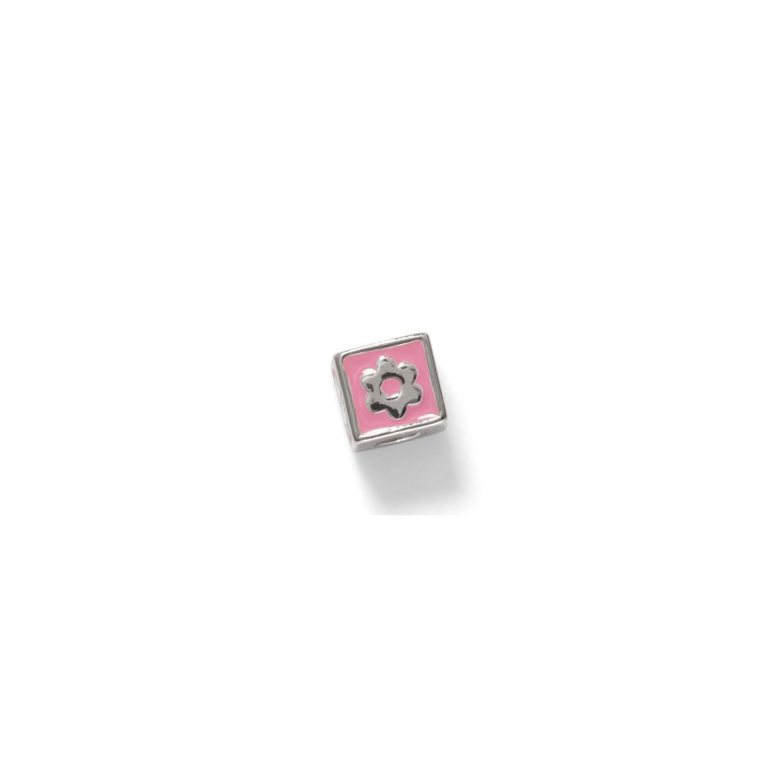Flower Bead Charm, Sterling Silver