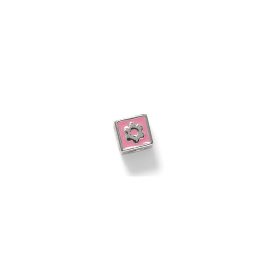 Flower Bead Charm, Sterling Silver