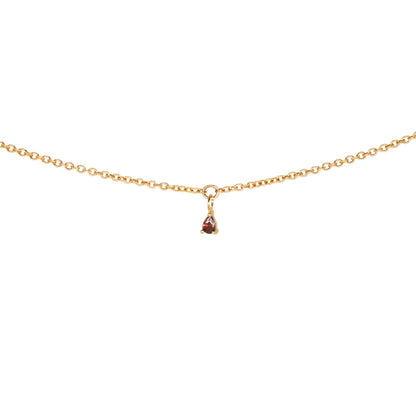 Garnet Pear Charm, Vermeil