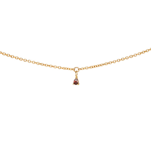 Garnet Pear Charm, Vermeil