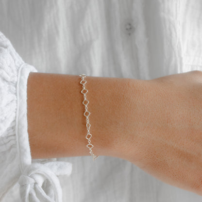 Clover Chain, Sterling Silver By The Bracelet