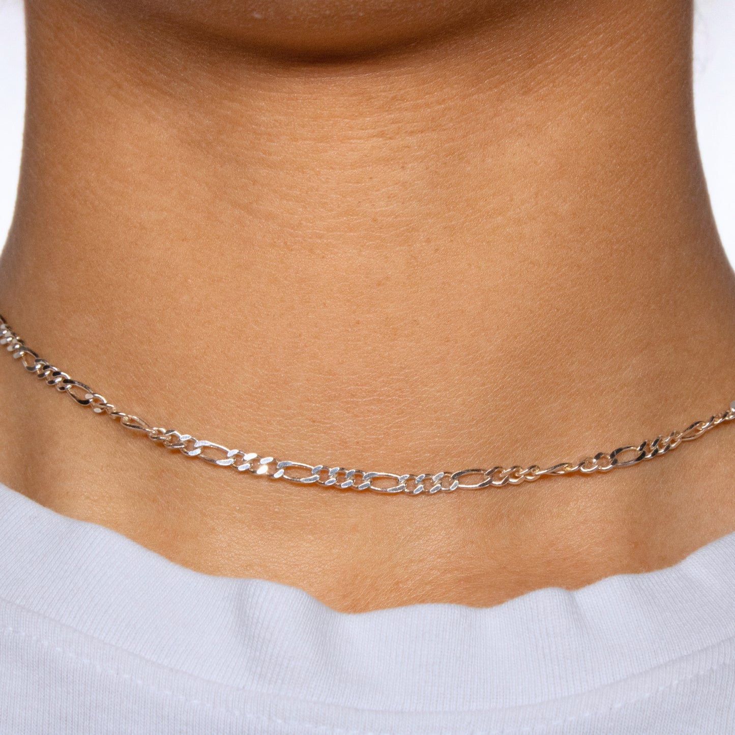 Large Figaro Chain, Sterling Silver By the Bracelet