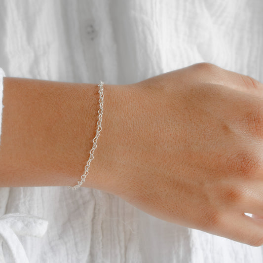 Heart Chain, Sterling Silver by the Inch