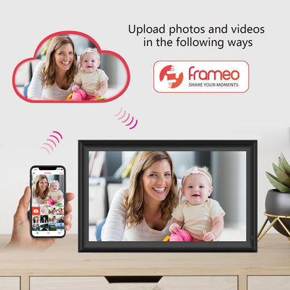 32GB FRAMEO 10.1 Inch Smart WiFi Digital Photo Frame 1280x800 IPS LCD Touch Screen, Auto-Rotate Portrait and Landscape, Built in 32GB Memory, Share Moments Instantly via Frameo App from Anywhere