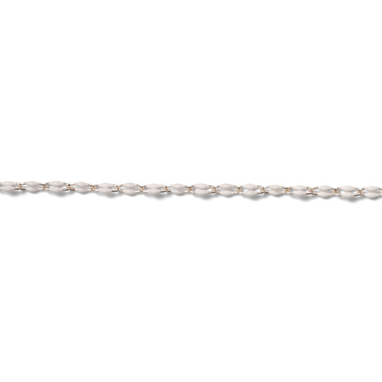 Permanent Jewelry, White Enamel Paperclip Chain, Sterling Silver, sold by the Inch