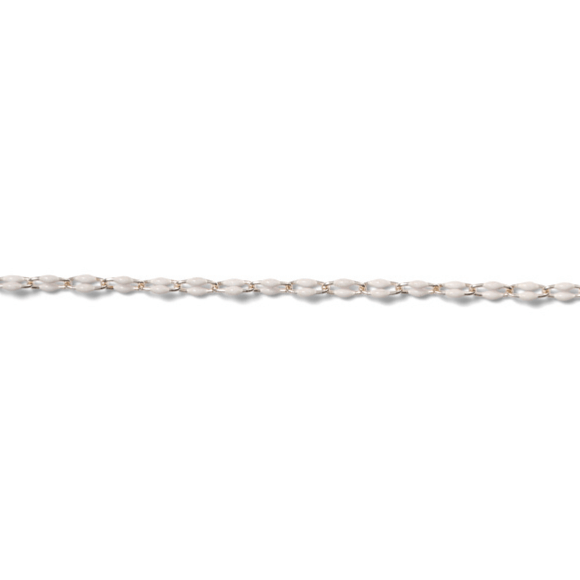 Permanent Jewelry, White Enamel Paperclip Chain, Sterling Silver, sold by the Inch