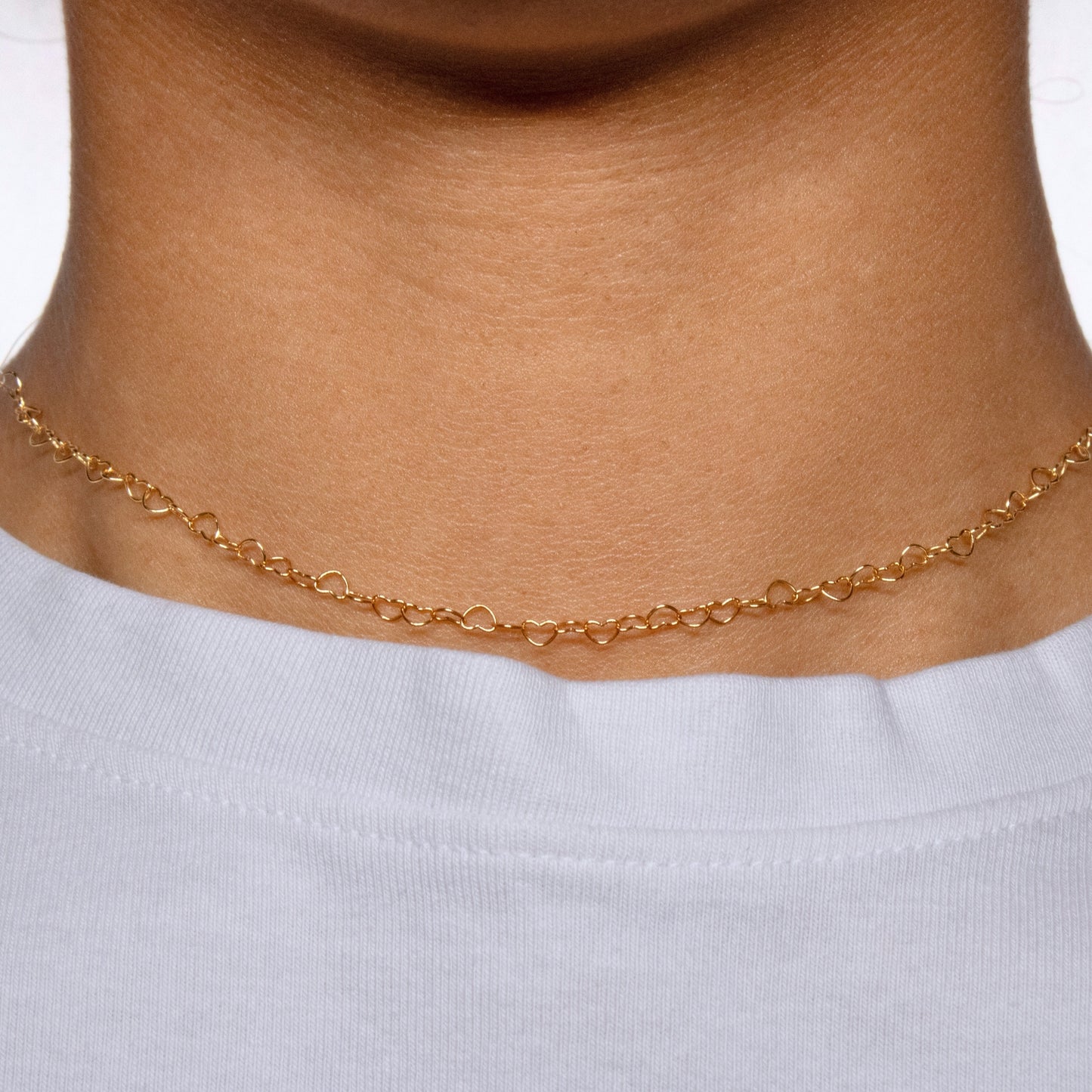 Heart Chain, Yellow Gold Filled by the Inch