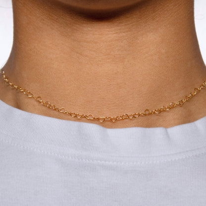 Heart Chain, Yellow Gold Filled by the Inch