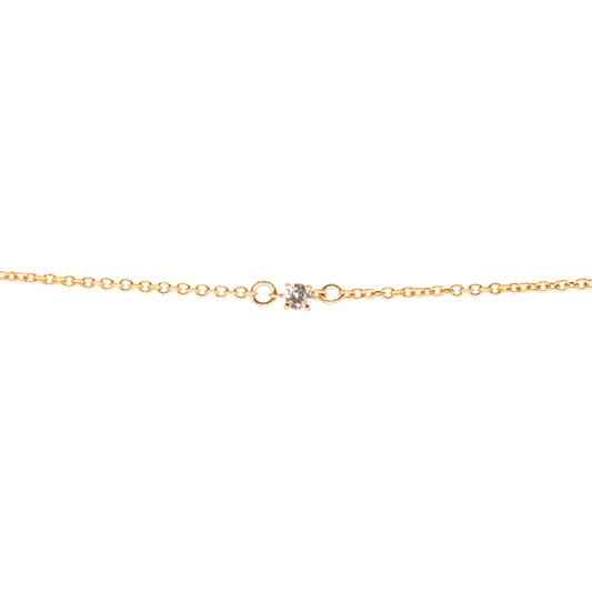 White Sapphire Round Connector, 14k Solid Yellow Gold