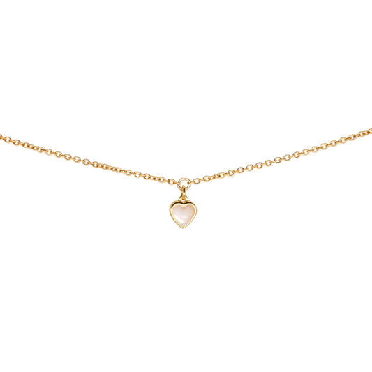 Pearl Heart Charm, Vermeil
