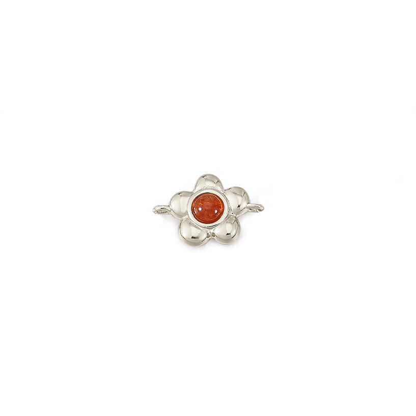 Permanent Jewelry, connector charm, flower, sterling silver
