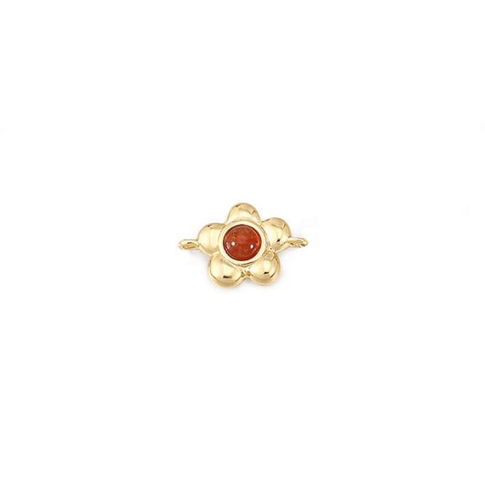 Permanent Jewelry, connector charm, flower, vermeil