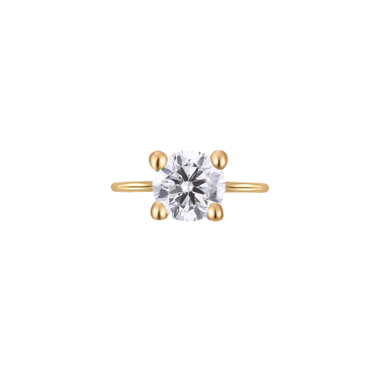 Permanent Jewelry, White Sapphire Round Connector, 14k Solid Yellow Gold