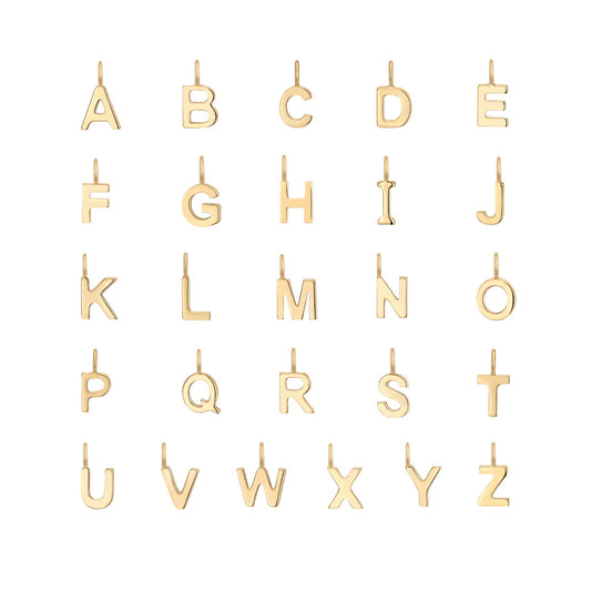 Permanent Jewelry, Letter Charm Set, A through Z, Vermeil