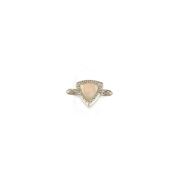 Permanent Jewelry, connector charm, pearl triangle, sterling silver