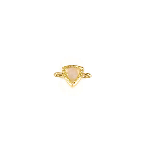 Permanent Jewelry, connector charm, pearl triangle, vermeil