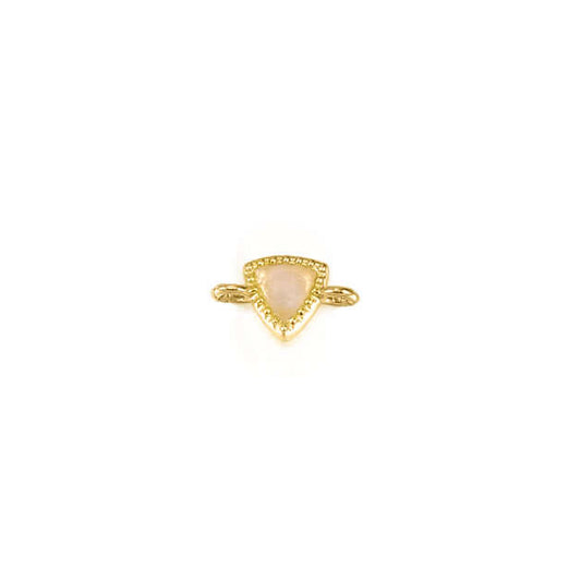 Permanent Jewelry, connector charm, pearl triangle, vermeil