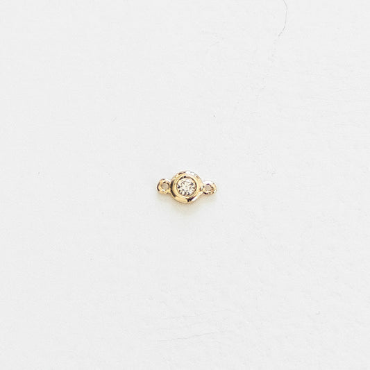 Diamond Bezel Connector, 14k Solid Yellow Gold