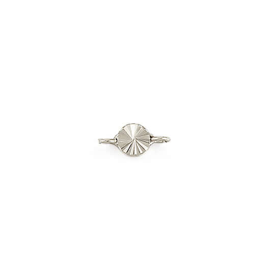 Permanent Jewelry, connector charm, ridged circle, sterling silver