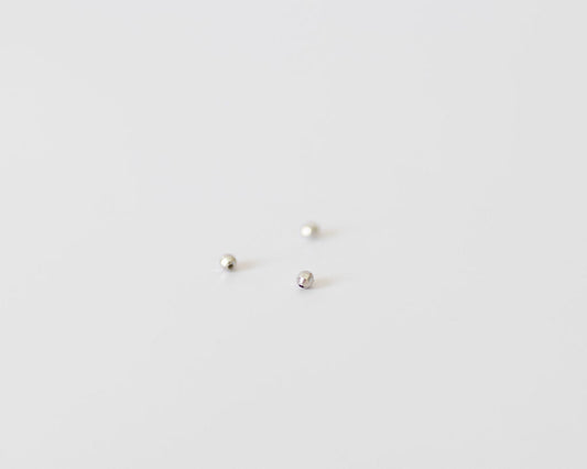 Mirror Bead, 14k Solid White Gold