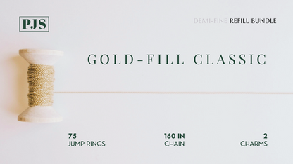 Permanent Jewelry, Gold Filled Bundle, Paperclip Chain, Cable Chain, Figaro Chain, Eye Connector Charm, 14k Solid Yellow Gold Jump Rings