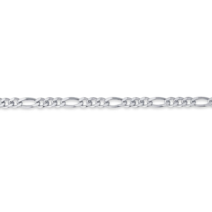 Large Figaro Chain, Sterling Silver By the Bracelet